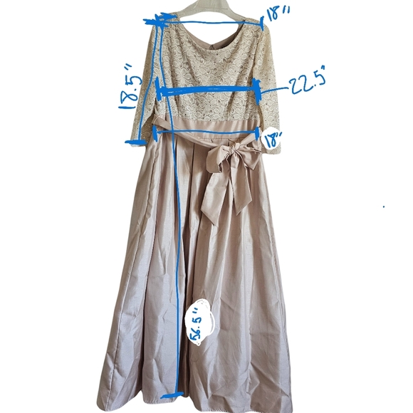 3/4 shimmer lace sleeve shantung skirt Mother of the Bride Dress Wedding Plus - Picture 11 of 11